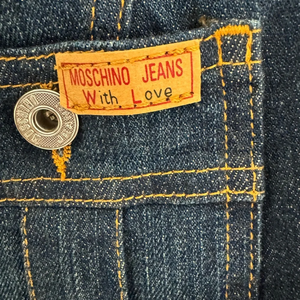 LOW START!! Moschino Jeans Blue Denim Jacket with Shirt Collar - Picture 4 of 12